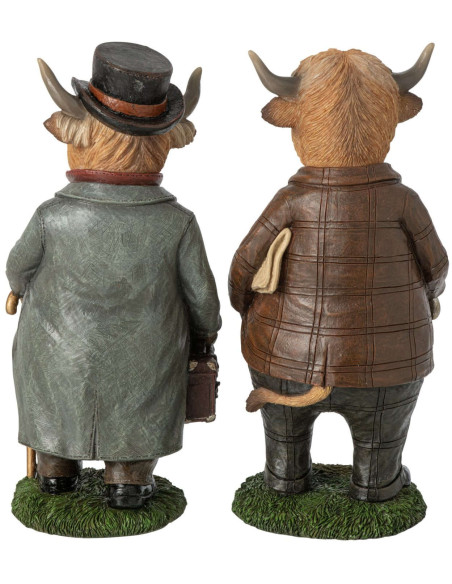 Lot de 2 statuettes taureaux en costume résine 28 cm Vyrena J-Line - 3