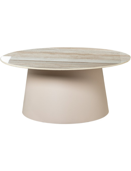 Table basse ronde céramique effet pierre 80 cm Cyrena  - 1