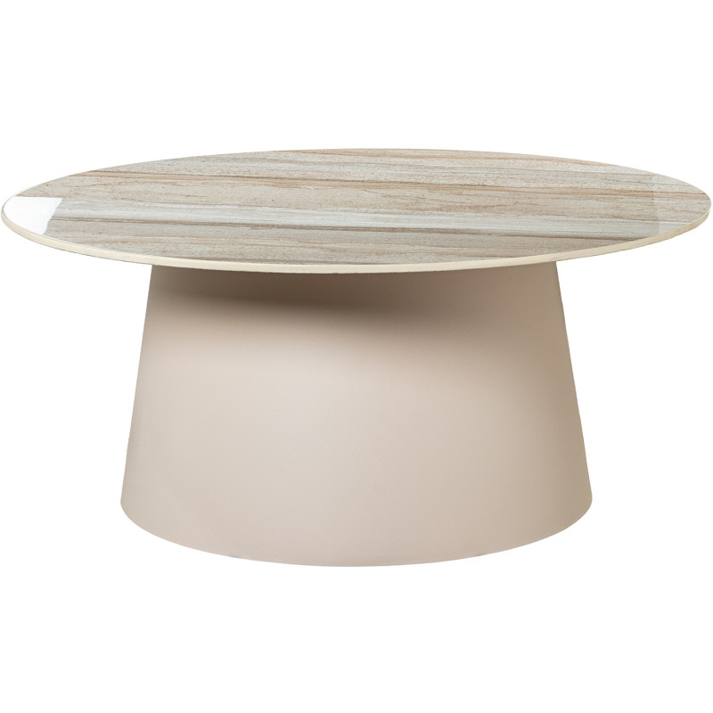 Table basse ronde céramique effet pierre 80 cm Cyrena  - 1