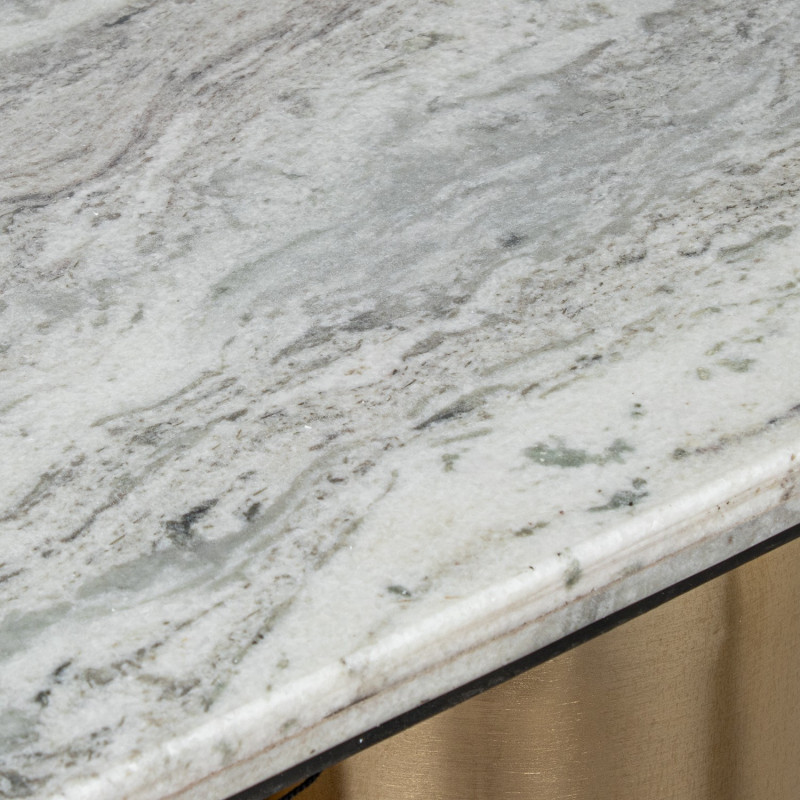 Console d’entrée marbre gris dorée 140 cm Byrely  - 4