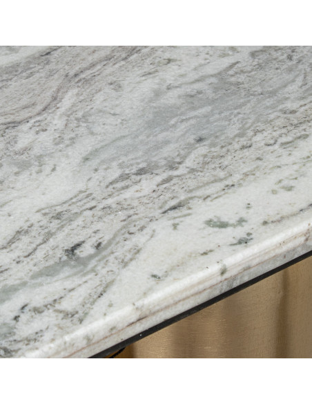 Console d’entrée marbre gris dorée 140 cm Byrely  - 4