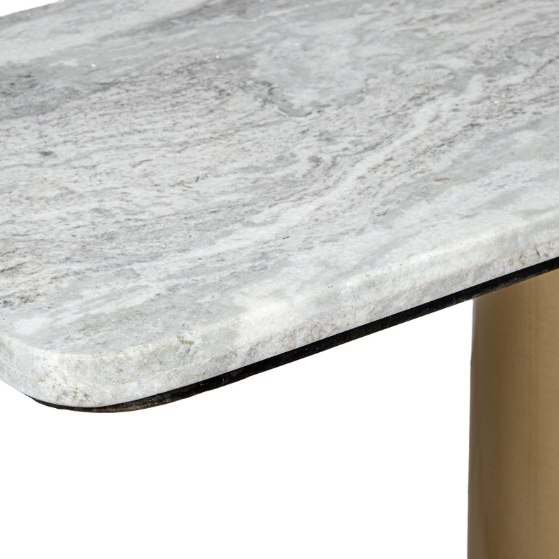 Console d’entrée marbre gris dorée 140 cm Byrely  - 6