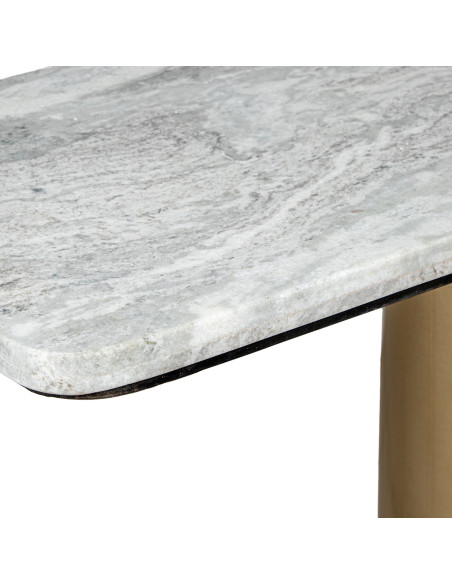Console d’entrée marbre gris dorée 140 cm Byrely  - 6
