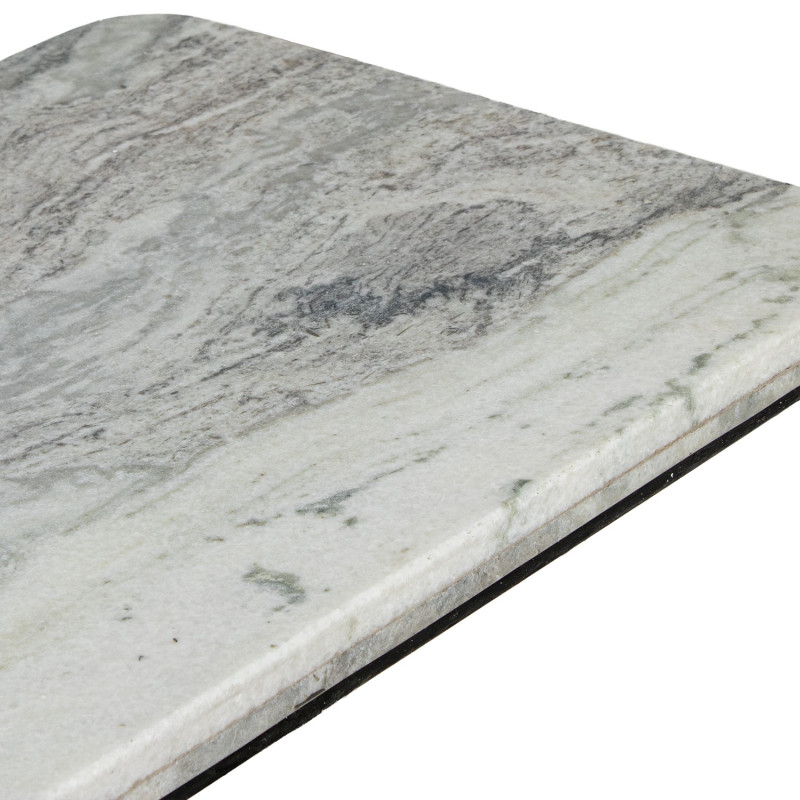 Console d’entrée marbre gris dorée 140 cm Byrely  - 7