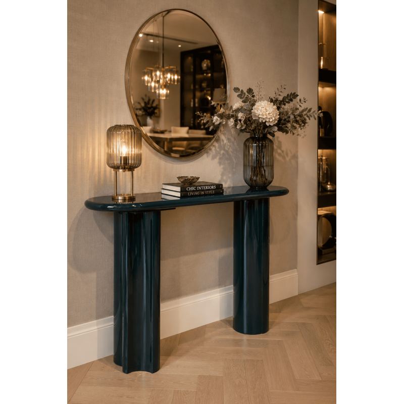 Console d’entrée en bois MDF laqué vert foncé 120 cm Cyreni  - 2