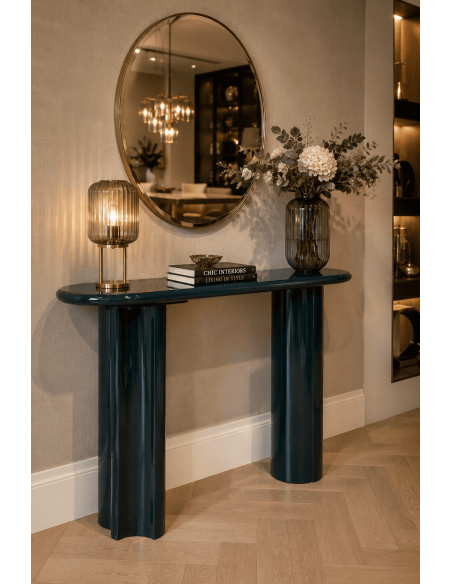 Console d’entrée en bois MDF laqué vert foncé 120 cm Cyreni  - 2