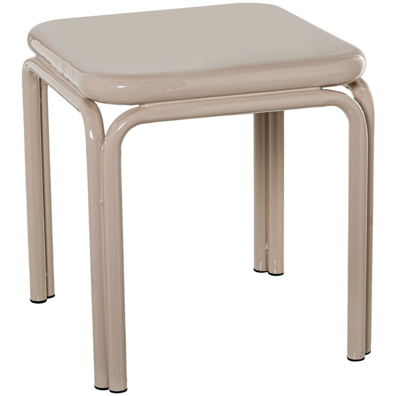 Table d’appoint métal beige brillant 45 cm Tovora  - 1