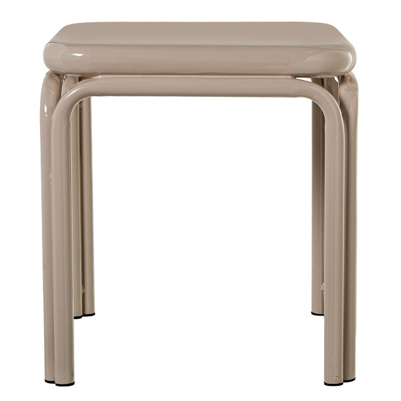 Table d’appoint métal beige brillant 45 cm Tovora  - 3