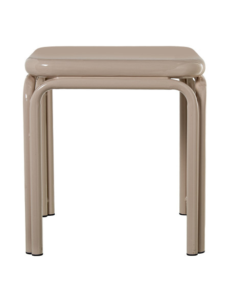 Table d’appoint métal beige brillant 45 cm Tovora  - 3