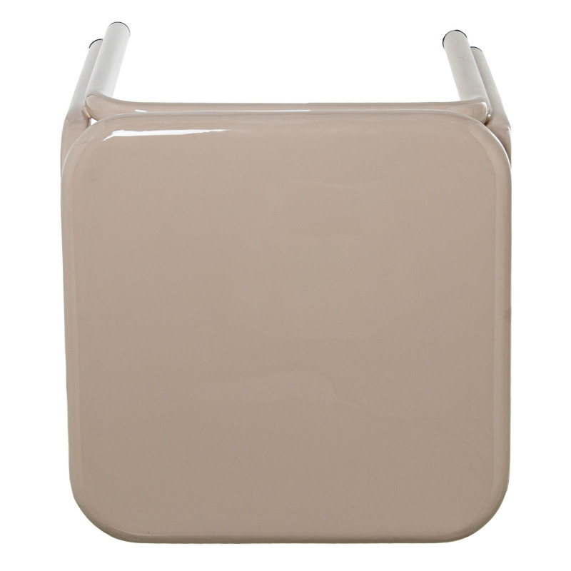 Table d’appoint métal beige brillant 45 cm Tovora  - 4