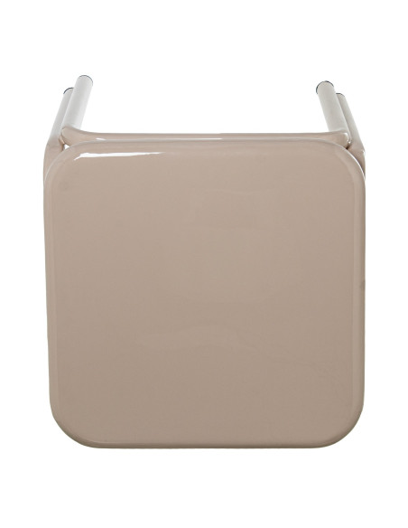 Table d’appoint métal beige brillant 45 cm Tovora  - 4