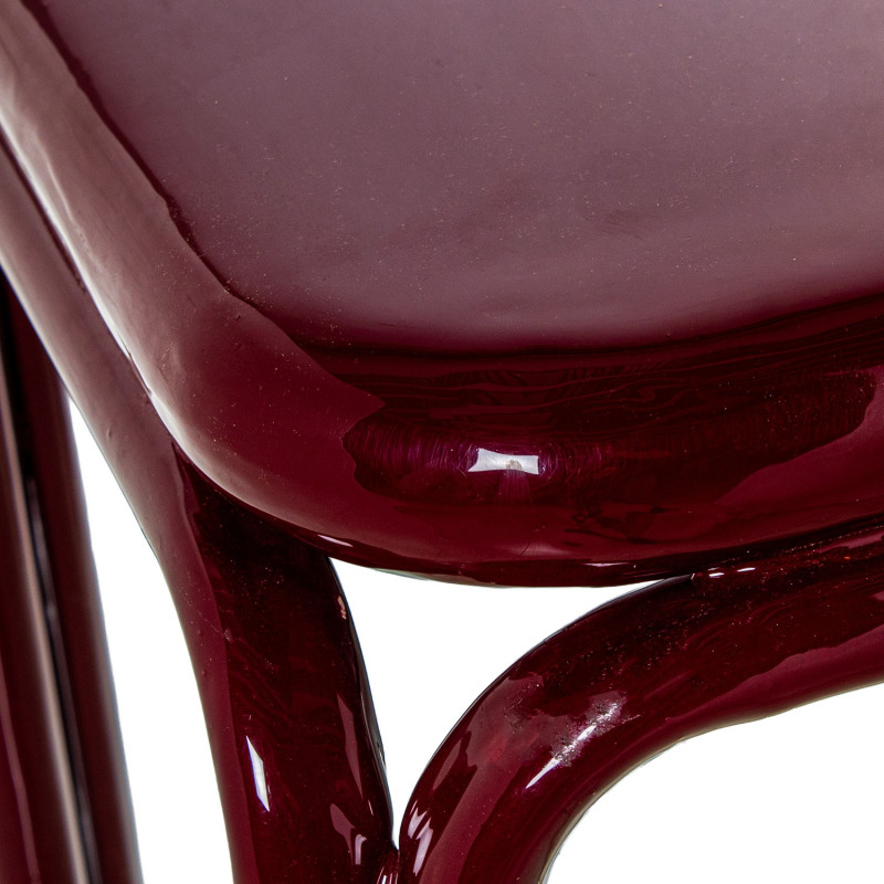 Bout de canapé métal bordeaux brillant 45 cm Tovora  - 5