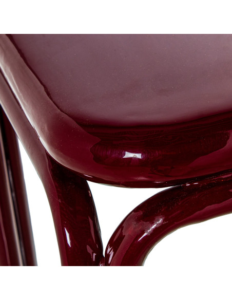 Bout de canapé métal bordeaux brillant 45 cm Tovora  - 5