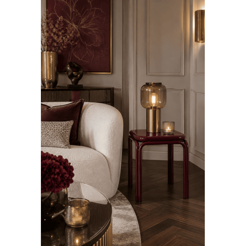 Bout de canapé métal bordeaux brillant 45 cm Tovora  - 2