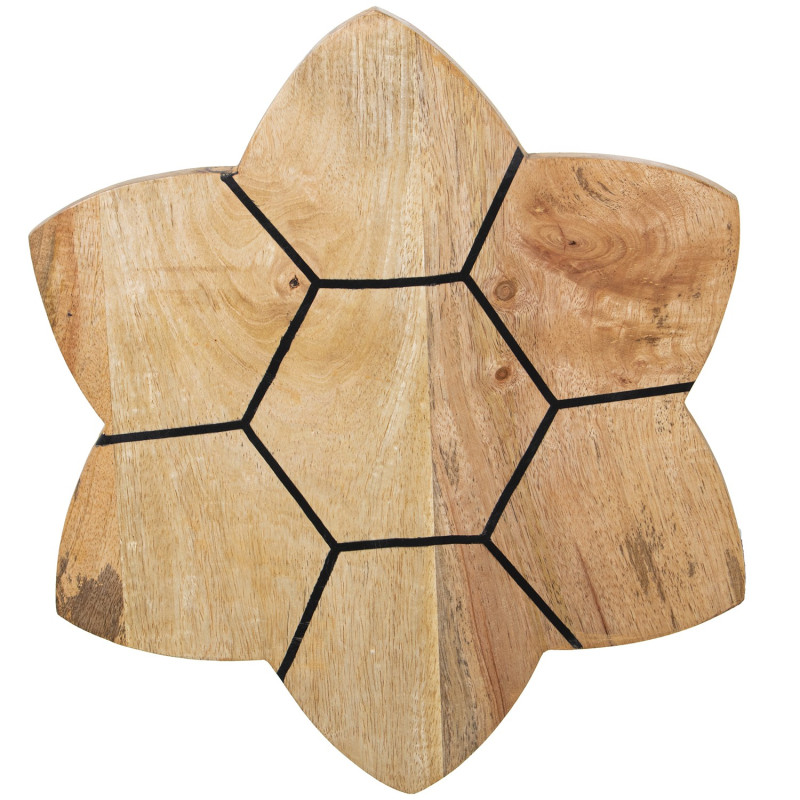 Set de 2 tables d’appoint bois métal noir 40x40 et 35x35 cm Osvena  - 3