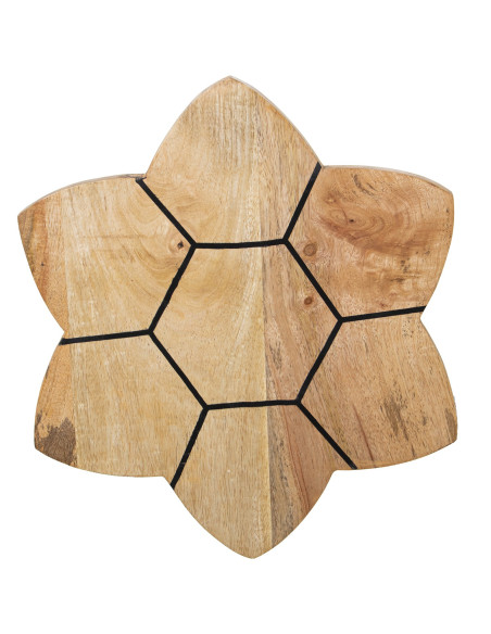 Set de 2 tables d’appoint bois métal noir 40x40 et 35x35 cm Osvena  - 3