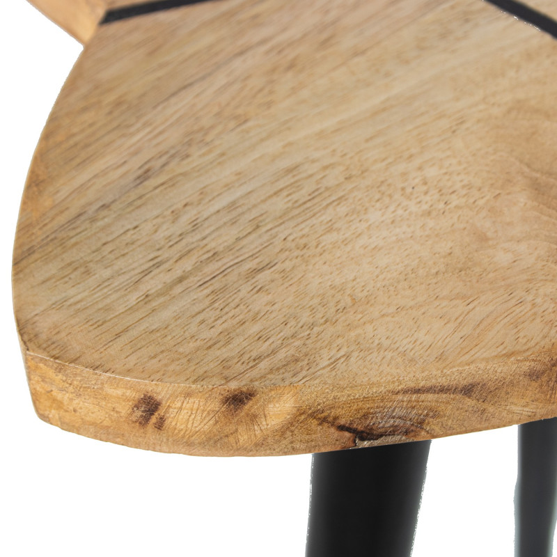 Set de 2 tables d’appoint bois métal noir 40x40 et 35x35 cm Osvena  - 4
