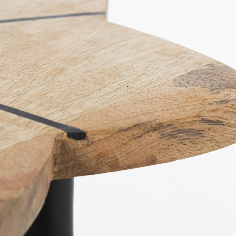 Set de 2 tables d’appoint bois métal noir 40x40 et 35x35 cm Osvena  - 5