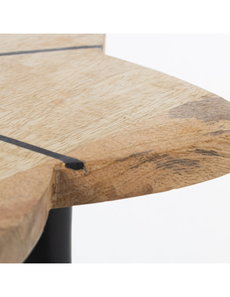 Set de 2 tables d’appoint bois métal noir 40x40 et 35x35 cm Osvena  - 5