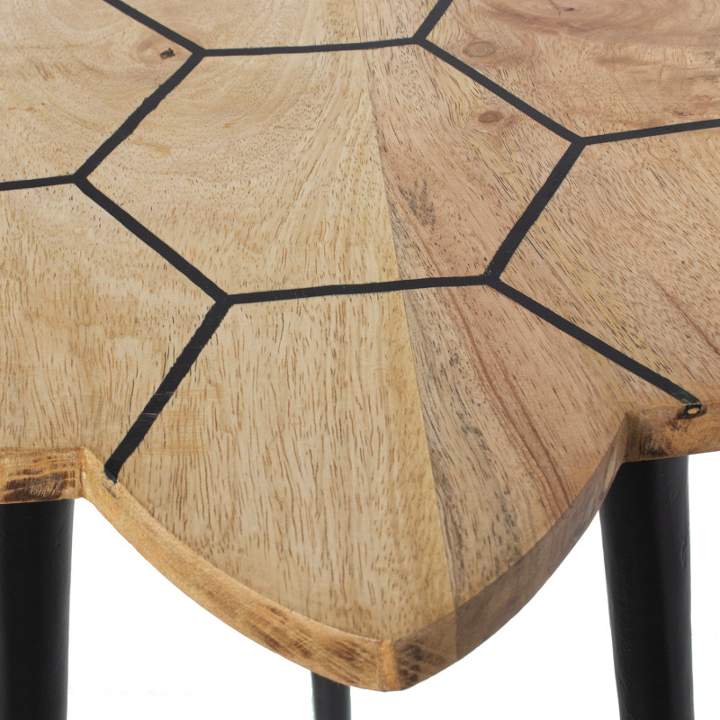 Set de 2 tables d’appoint bois métal noir 40x40 et 35x35 cm Osvena  - 7
