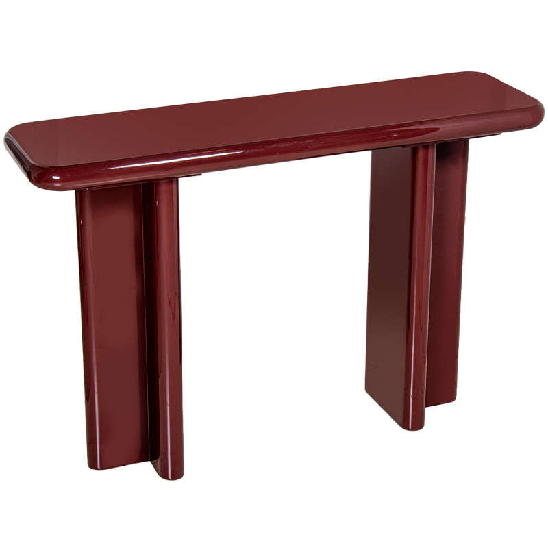 Console d’entrée rouge foncé laquée en bois MDF 120 cm Pyrena  - 1