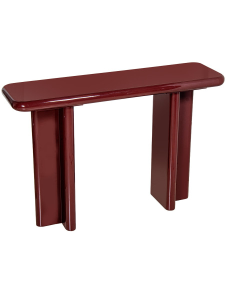 Console d’entrée rouge foncé laquée en bois MDF 120 cm Pyrena  - 1