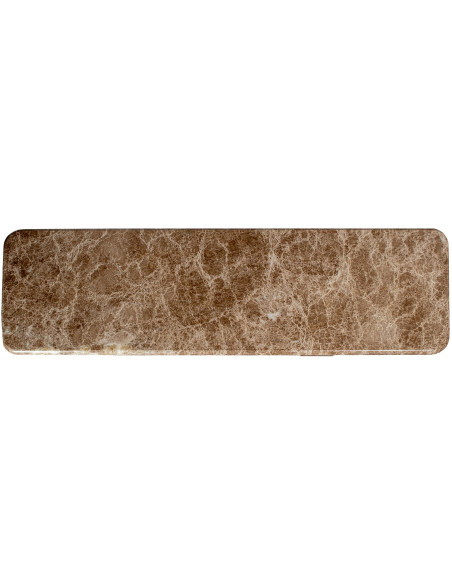 Console d’entrée en marbre brun et bois naturel 120 cm Kivyna  - 4