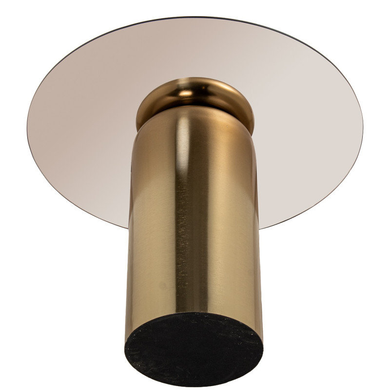 Set de 2 tables basses rondes verre fumé finition nickel Nevora  - 6