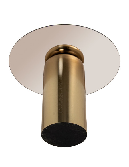 Set de 2 tables basses rondes verre fumé finition nickel Nevora  - 6