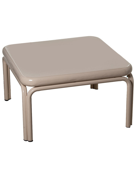 Table basse carrée métal beige brillant 60x60x36 cm Zyravi  - 1