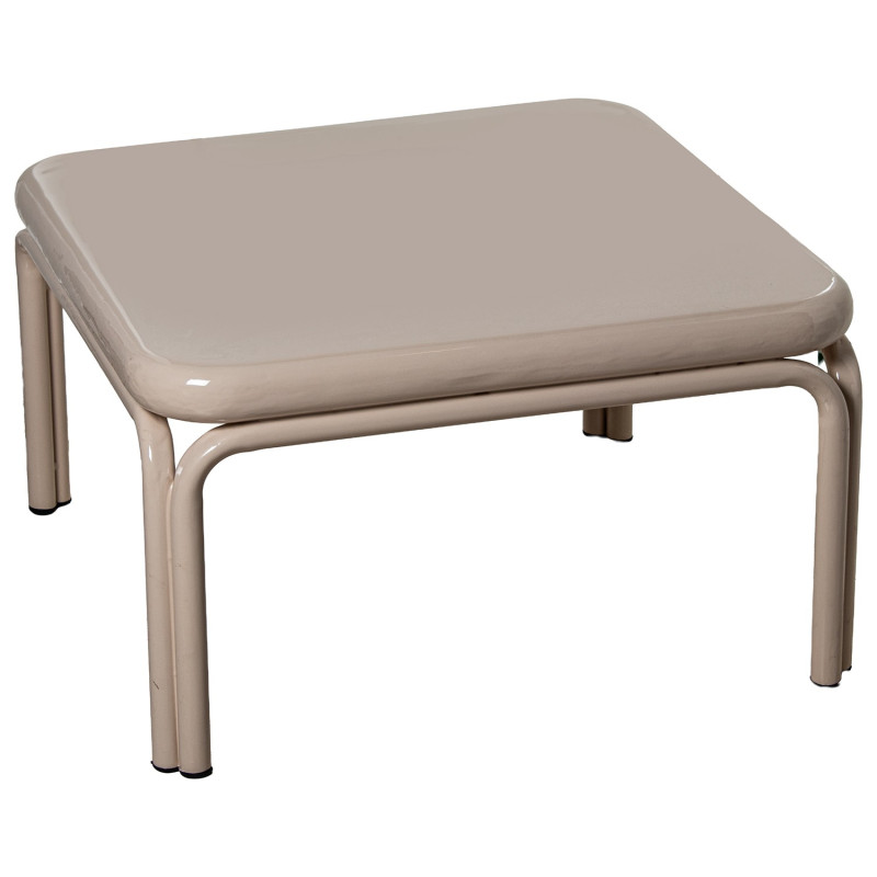 Table basse carrée métal beige brillant 60x60x36 cm Zyravi  - 1