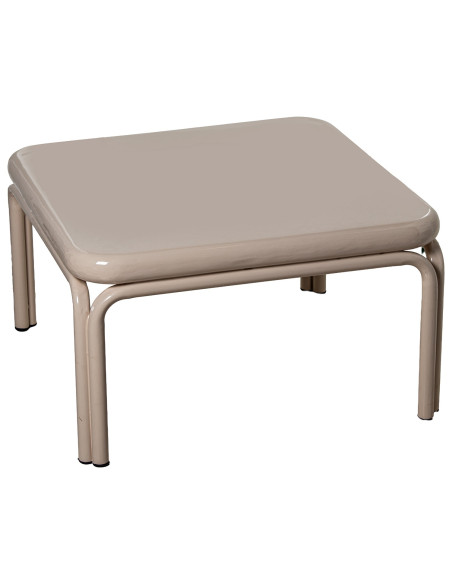 Table basse carrée métal beige brillant 60x60x36 cm Zyravi  - 1