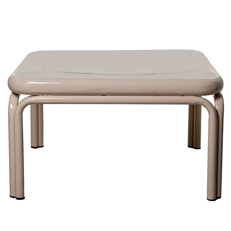 Table basse carrée métal beige brillant 60x60x36 cm Zyravi  - 3