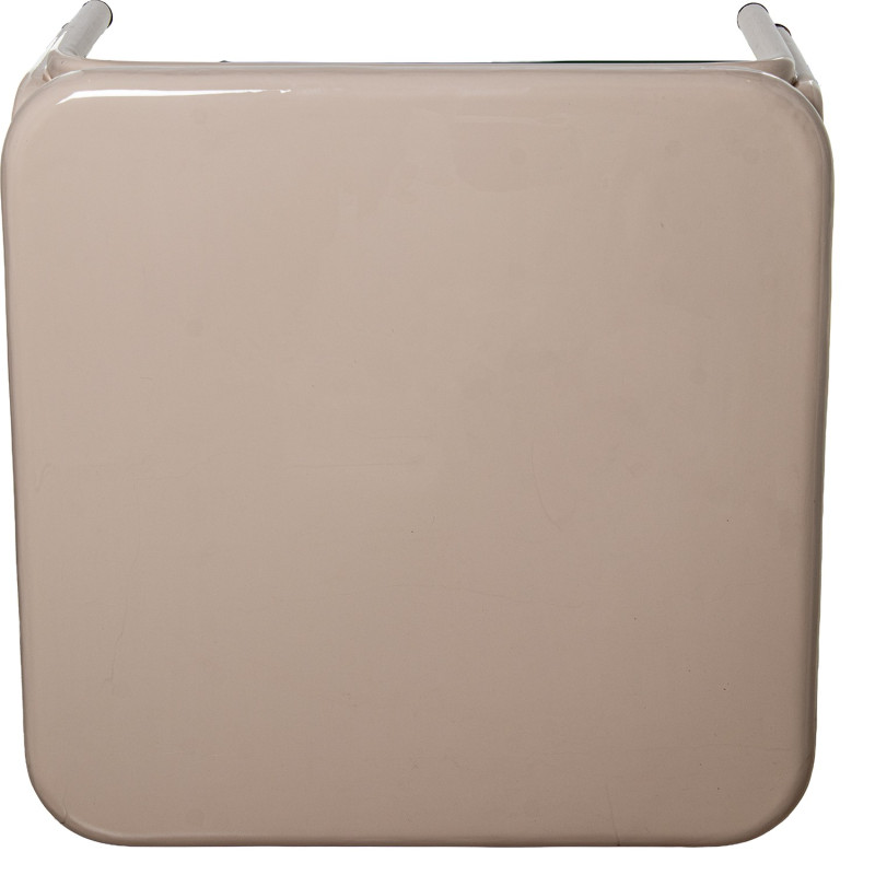 Table basse carrée métal beige brillant 60x60x36 cm Zyravi  - 4