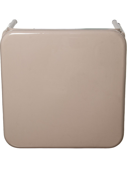 Table basse carrée métal beige brillant 60x60x36 cm Zyravi  - 4