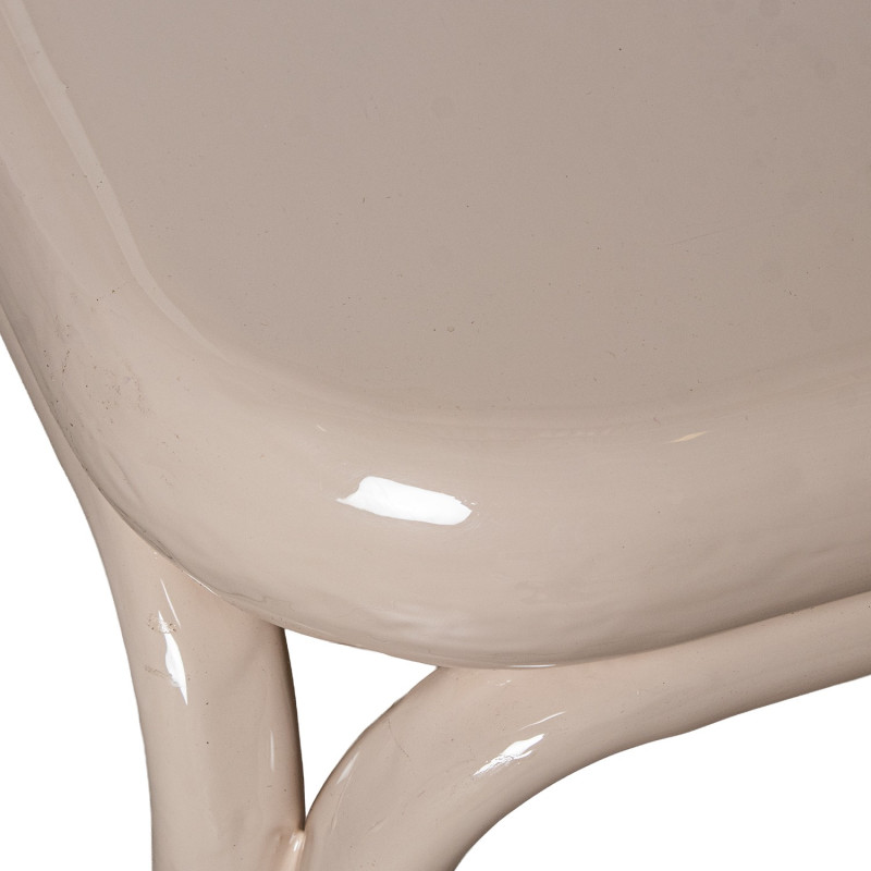 Table basse carrée métal beige brillant 60x60x36 cm Zyravi  - 5