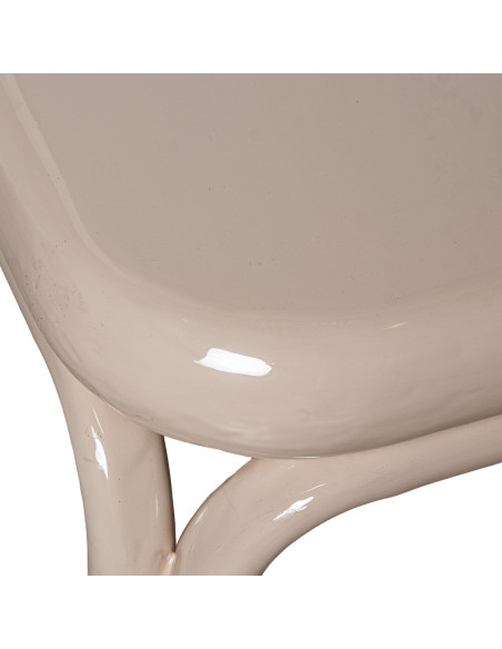 Table basse carrée métal beige brillant 60x60x36 cm Zyravi  - 5