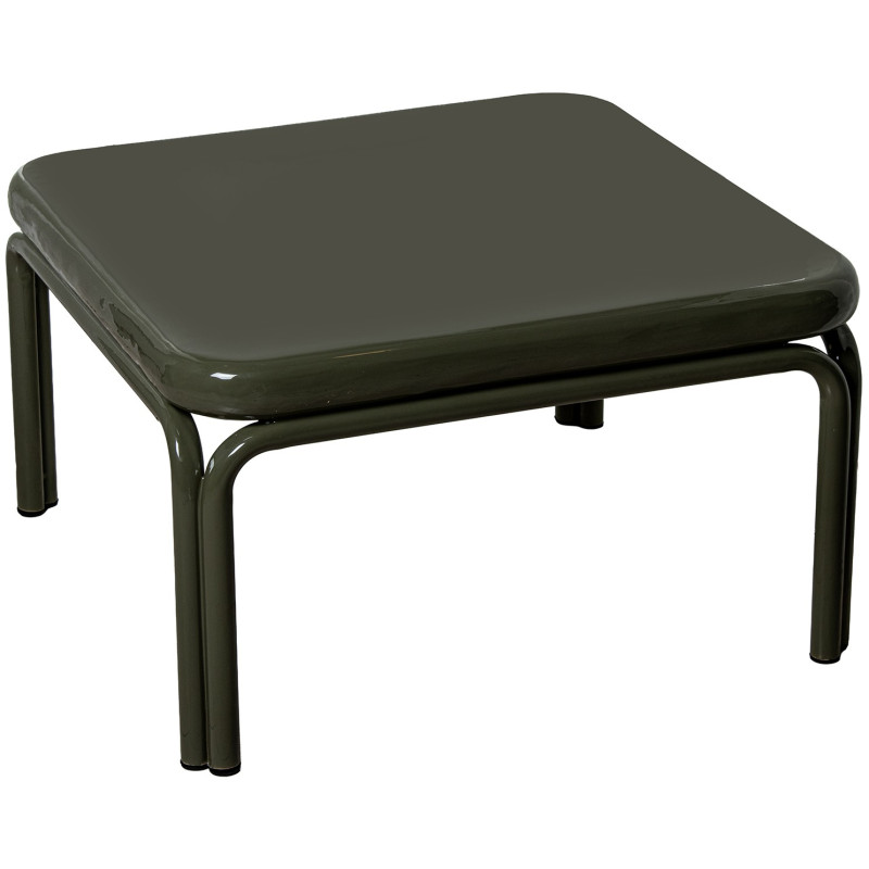 Table basse carrée métal vert brillant 60x60x36 cm Zyravi  - 1