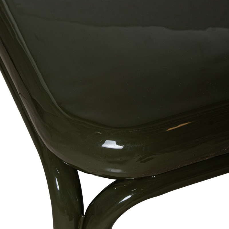 Table basse carrée métal vert brillant 60x60x36 cm Zyravi  - 5