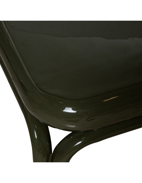 Table basse carrée métal vert brillant 60x60x36 cm Zyravi  - 5