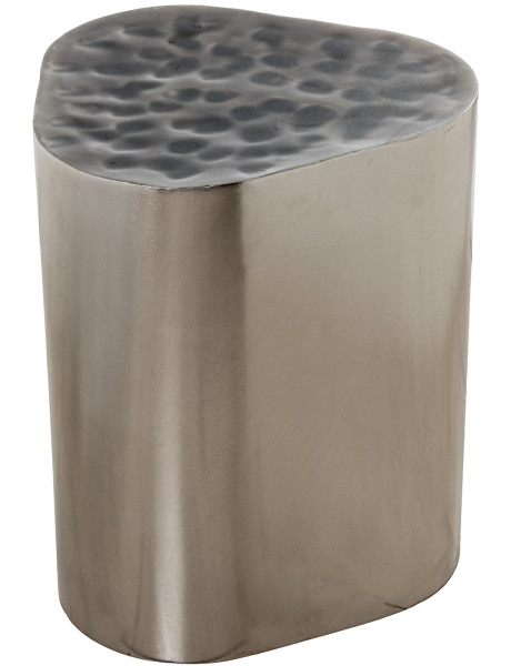 Table d’appoint métal argenté martelé 36x34x45 cm Mivavi  - 1