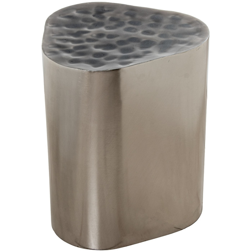 Table d’appoint métal argenté martelé 36x34x45 cm Mivavi  - 1