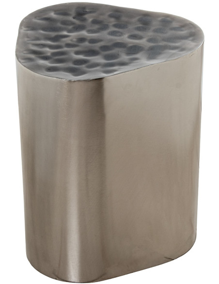 Table d’appoint métal argenté martelé 36x34x45 cm Mivavi  - 1