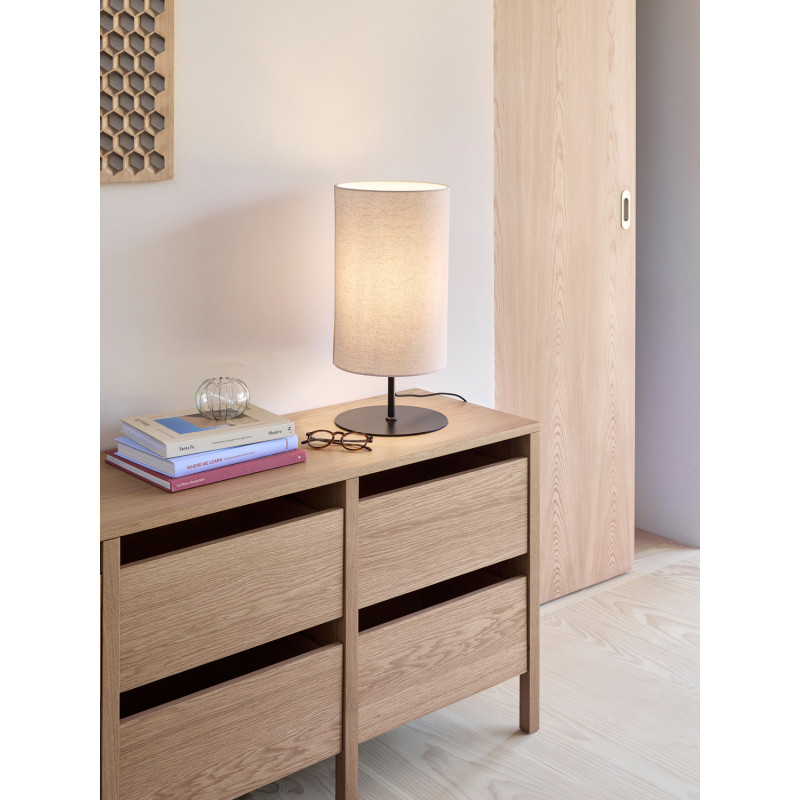 Lampe à poser beige coton Ø24x50 cm Sable Hübsch - 2
