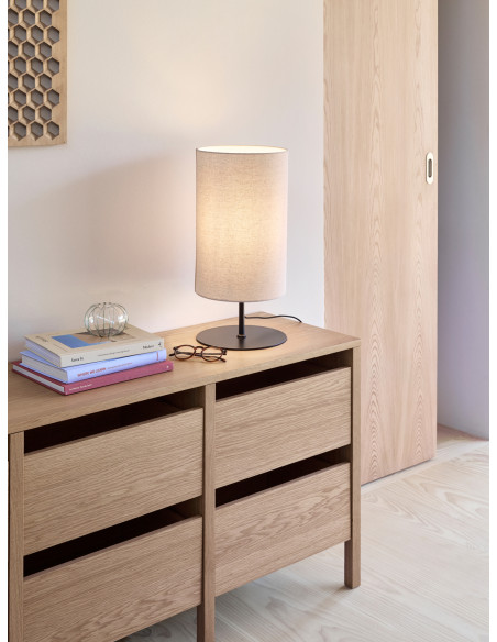 Lampe à poser beige coton Ø24x50 cm Sable Hübsch - 2