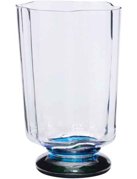 Vase en verre soufflé bleu vert 19x17x28 cm Express Hübsch - 1