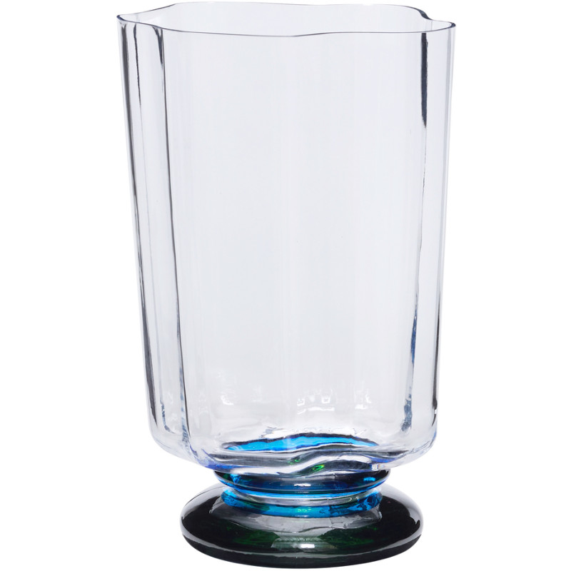 Vase en verre soufflé bleu vert 19x17x28 cm Express Hübsch - 1