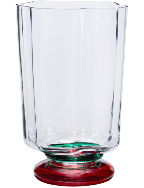 Vase en verre soufflé vert rouge 19x17x28 cm Express Hübsch - 1