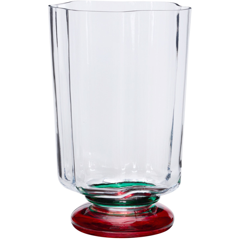 Vase en verre soufflé vert rouge 19x17x28 cm Express Hübsch - 1