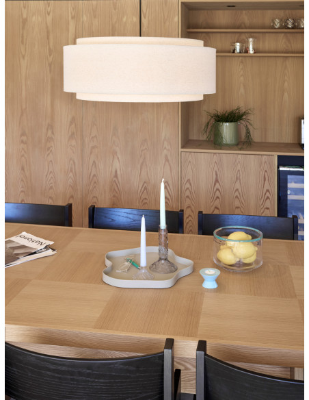 Suspension beige coton Ø60x23 cm Sable Hübsch - 4